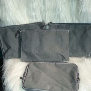 Bvlgari Set Of Four Gray Fabric Bags NWOT